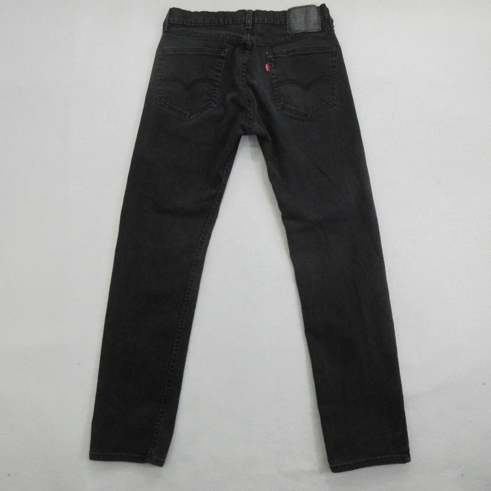 Levi's Men's Jeans 30x30 505 Regular Fit Straight Leg Black Stretch WaterLess
